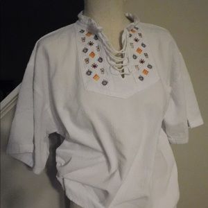 White Shirt with rope detail in the front